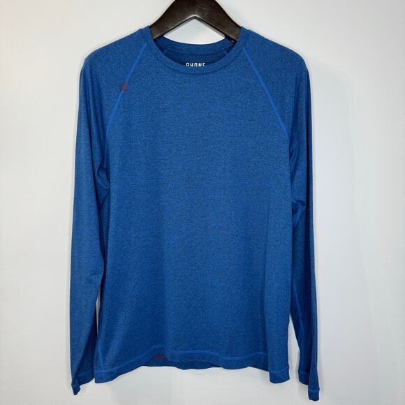Rhone Element Shirt Men's M Blue Long Sleeve Crew Neck Performance Pullover - Picture 1 of 6